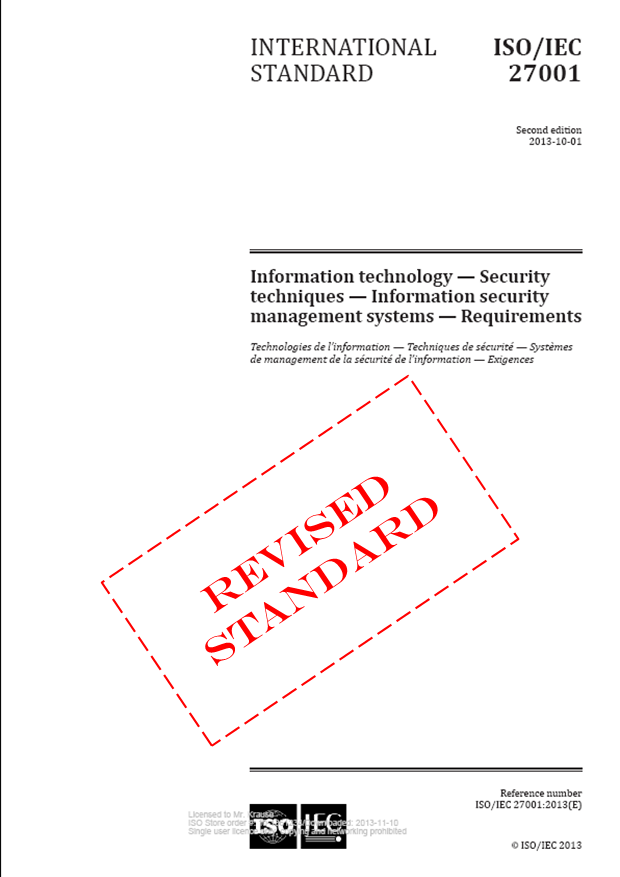 Deckblatt des ISO/IEC 27001:2013