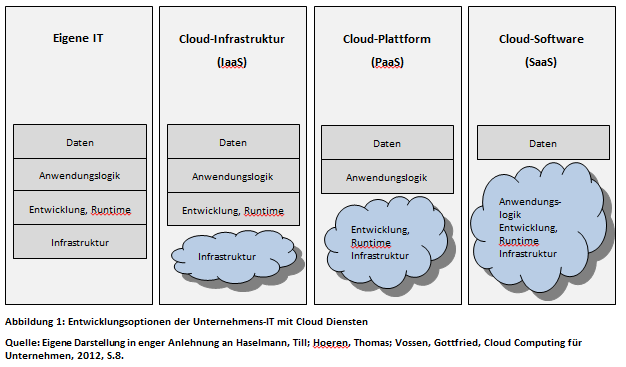 Entwicklungsoptionen der Unternehmens-IT mit Cloud Diensten